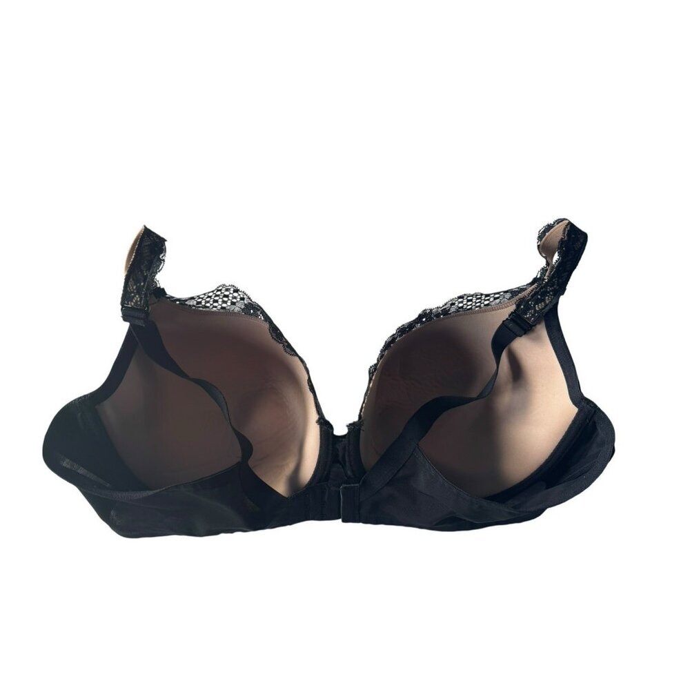 Curvycouture Tulip Lace Push Up Bra Size 42DD Bombshell Black Style #1017 - Picture 2 of 7